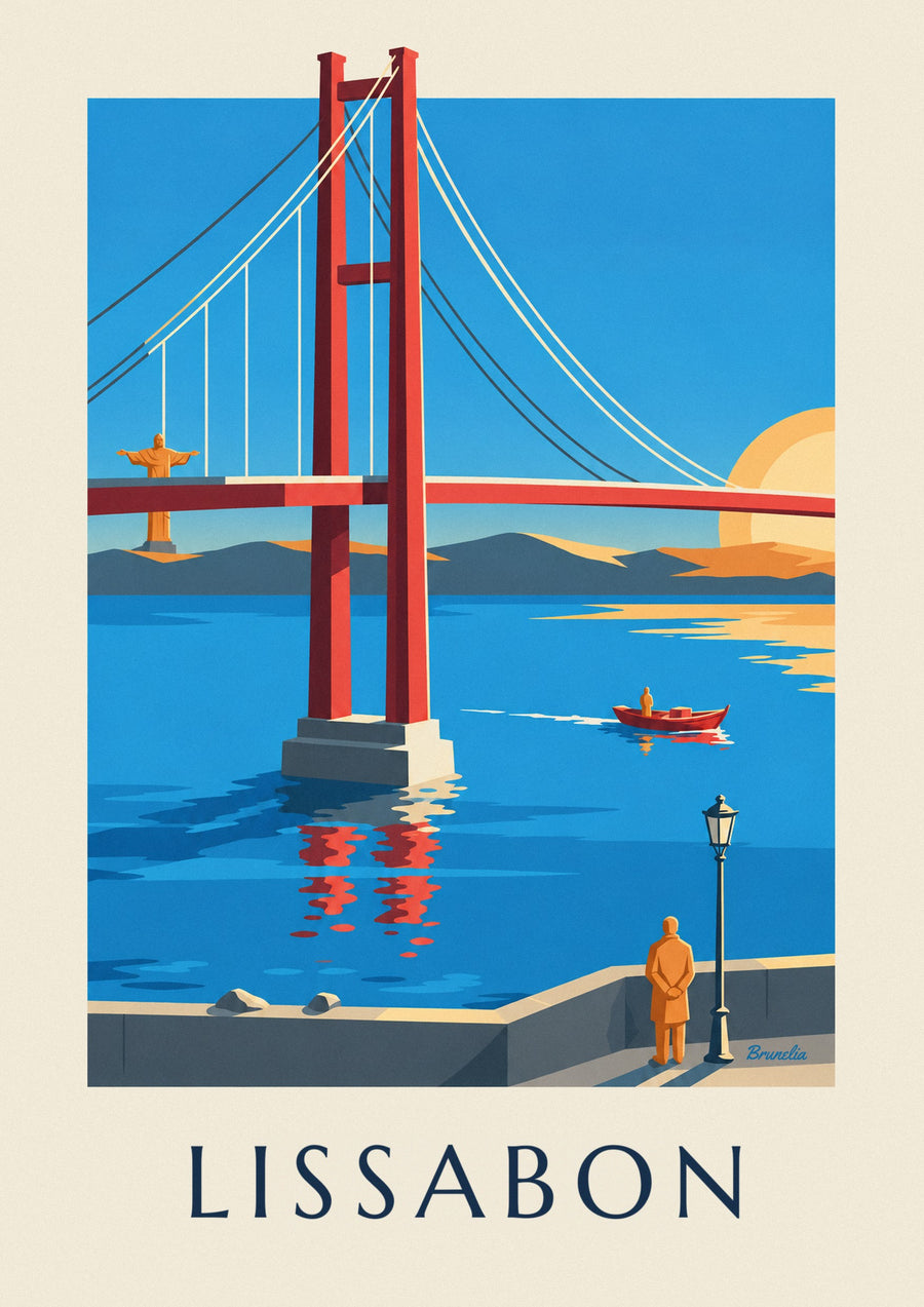 Poster Ponte 25 de Abril über den Tejo in Lissabon