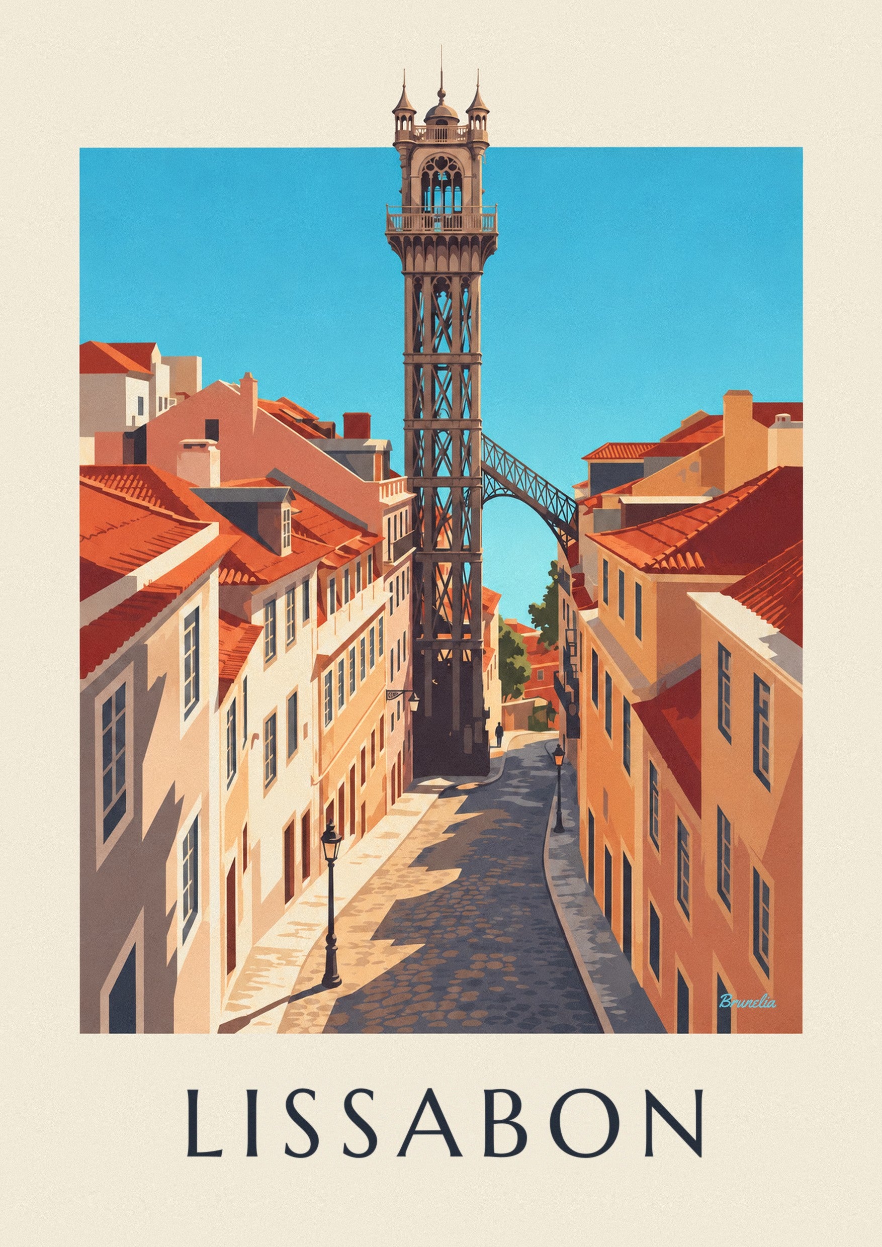 Poster Santa-Justa-Aufzug in Lissabon: Detail in Nahaufnahme