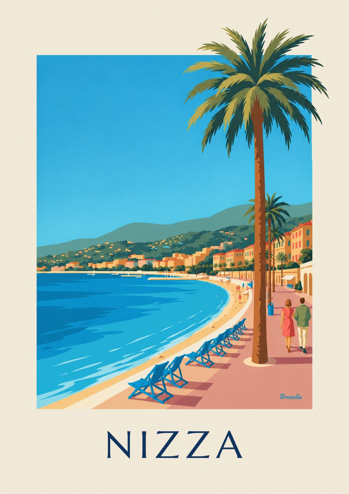 Poster Promenade des Anglais und Baie des Anges in Nizza