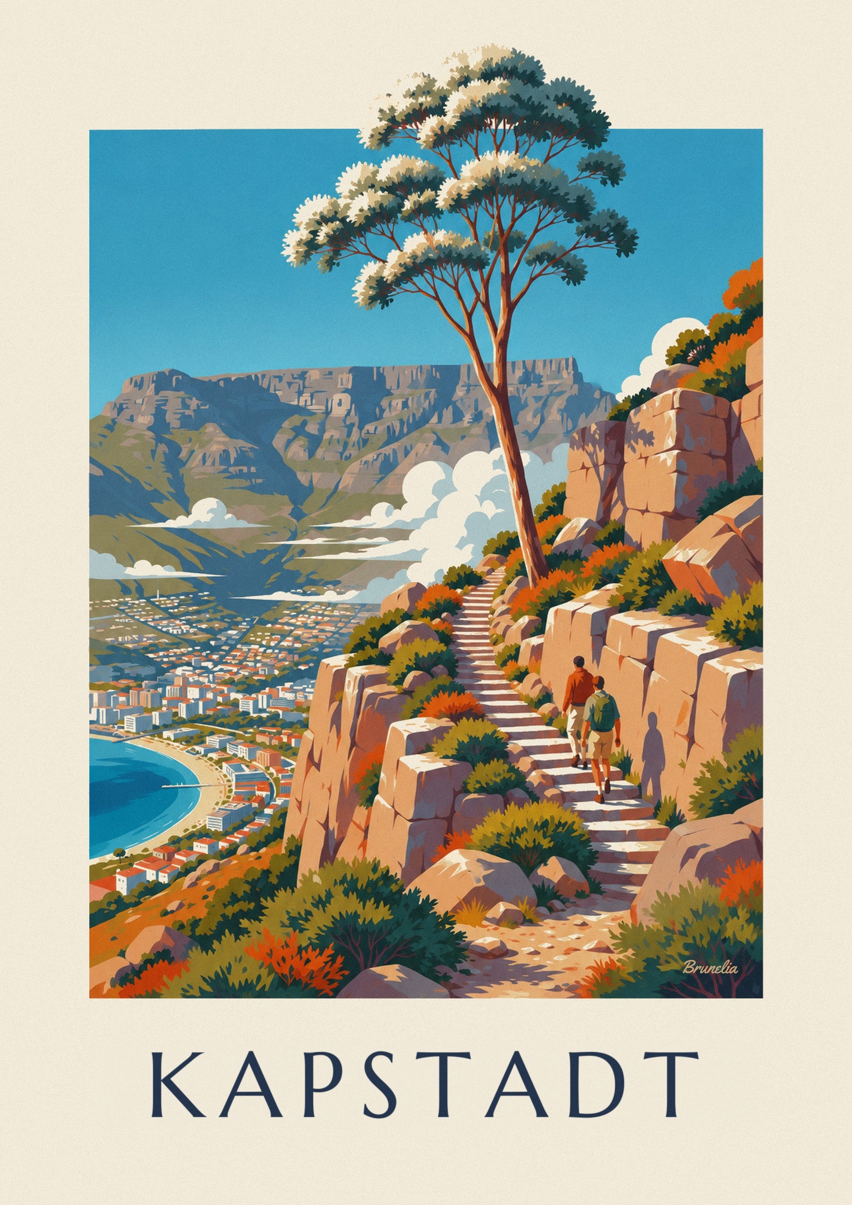 Poster Wanderung auf den Tafelberg in Kapstadt: Detail in Nahaufnahme