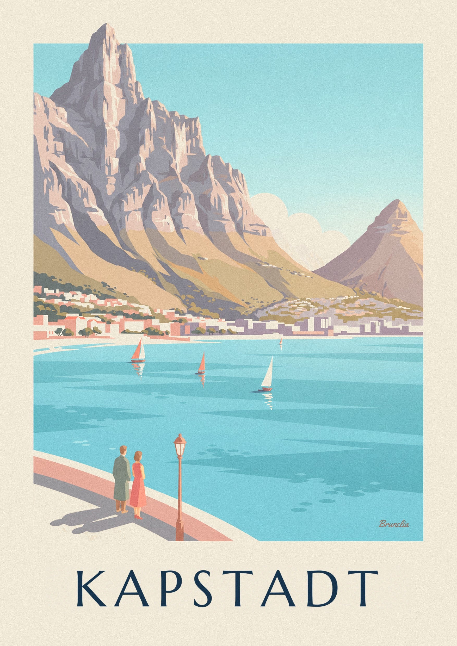 Poster Tafelberg und Lion's Head in Kapstadt: Detail in Nahaufnahme