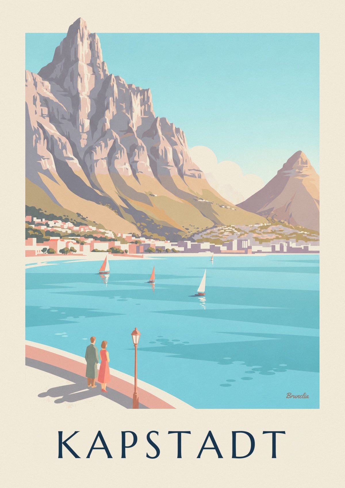 Poster Tafelberg und Lion's Head in Kapstadt