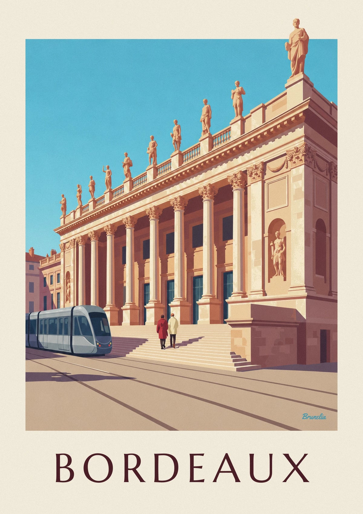 Poster Grand Théâtre und Place de la Comédie in Bordeaux