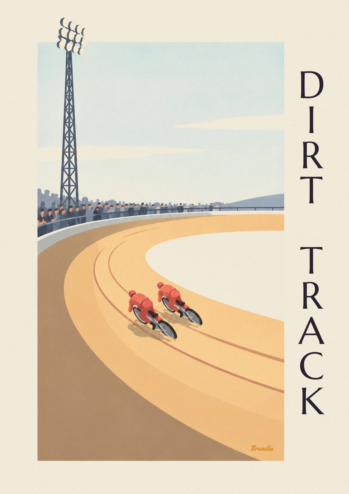 Affiche course de speedway sur piste en terre