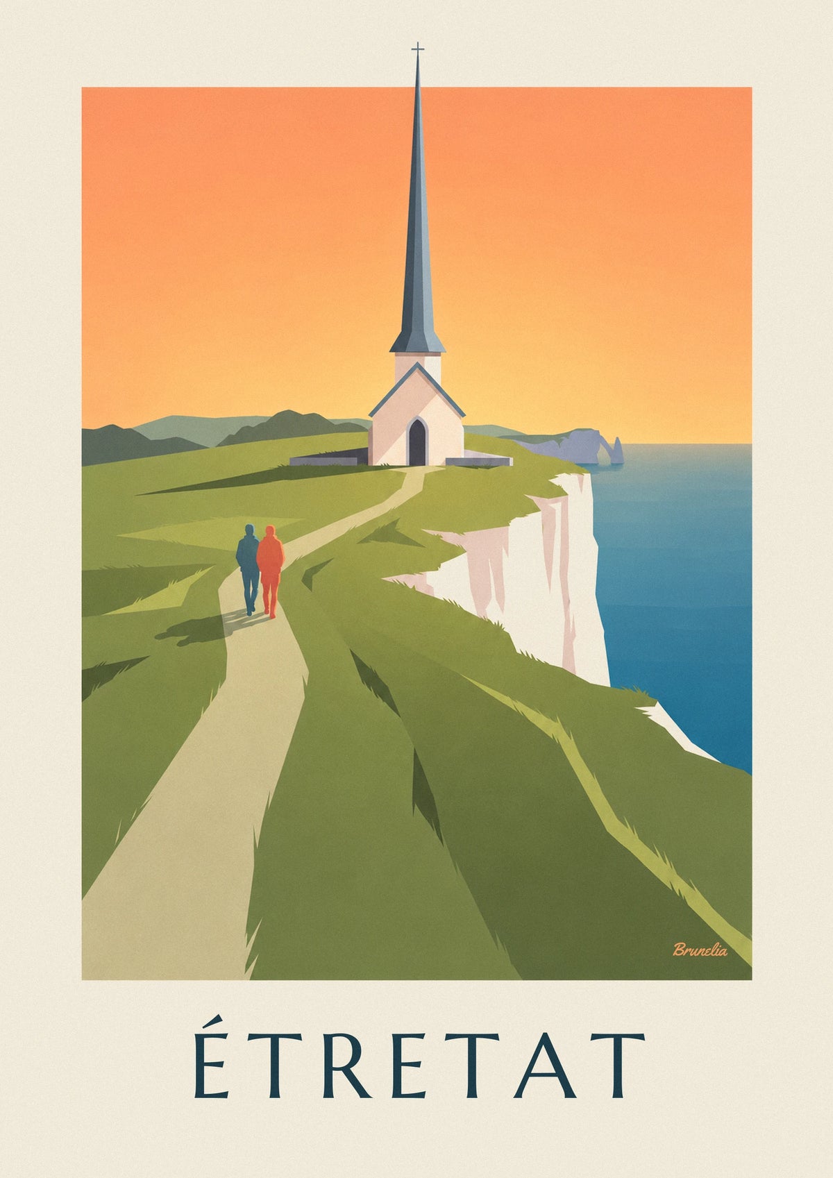 Notre-Dame de la Garde chapel on the Étretat cliff poster