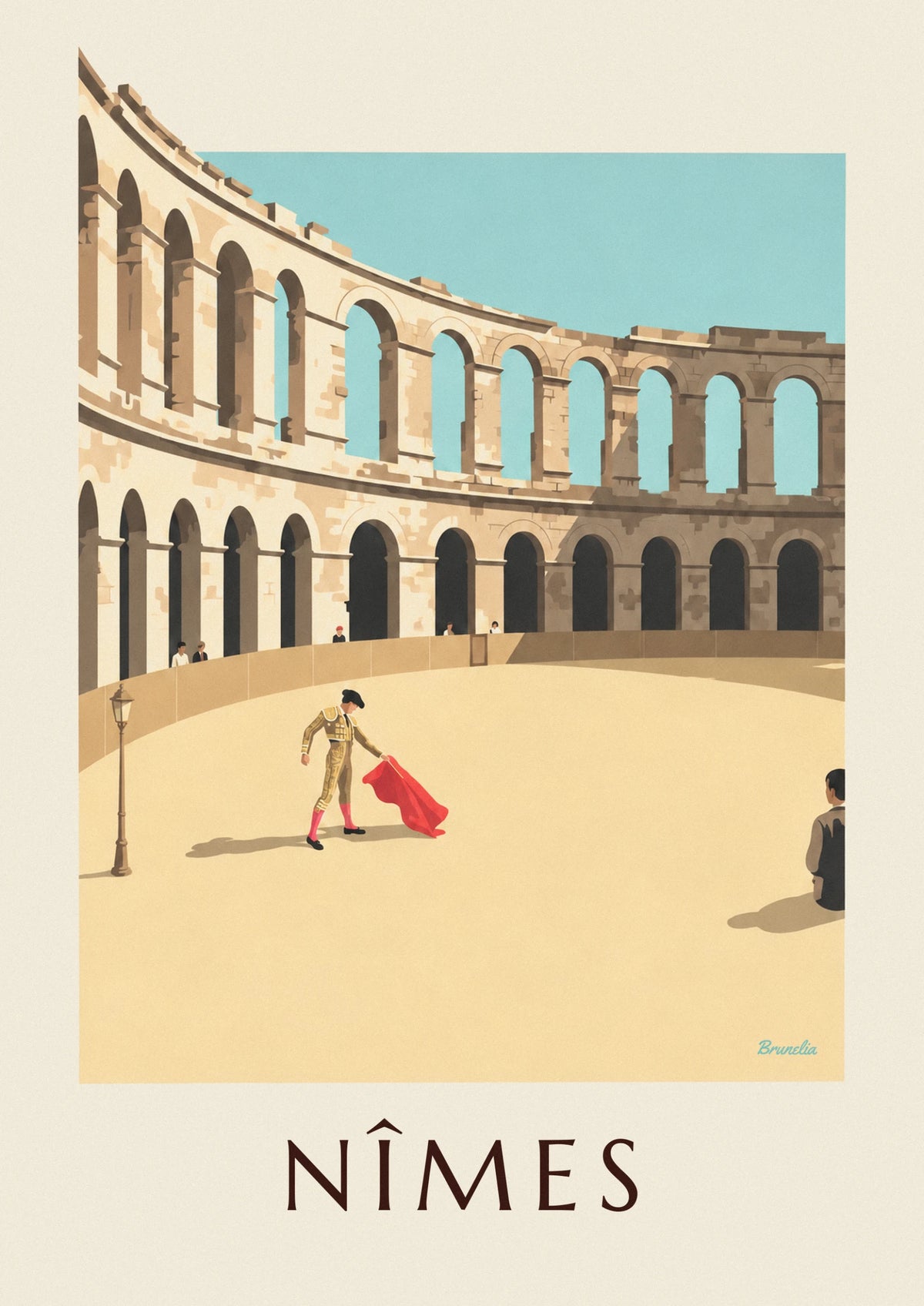 Nîmes féria matador in the Roman arena poster