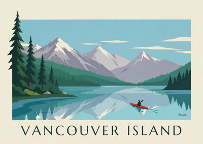 Kayak poster on a lake on Vancouver Island: the full poster