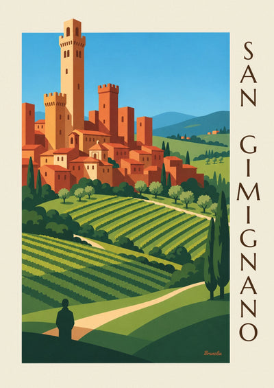 Poster of the medieval towers of San Gimignano in Tuscany: the full poster