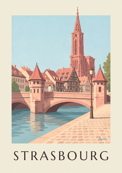 Poster Straßburger Münster und mittelalterliche Brücke: das ganze Poster