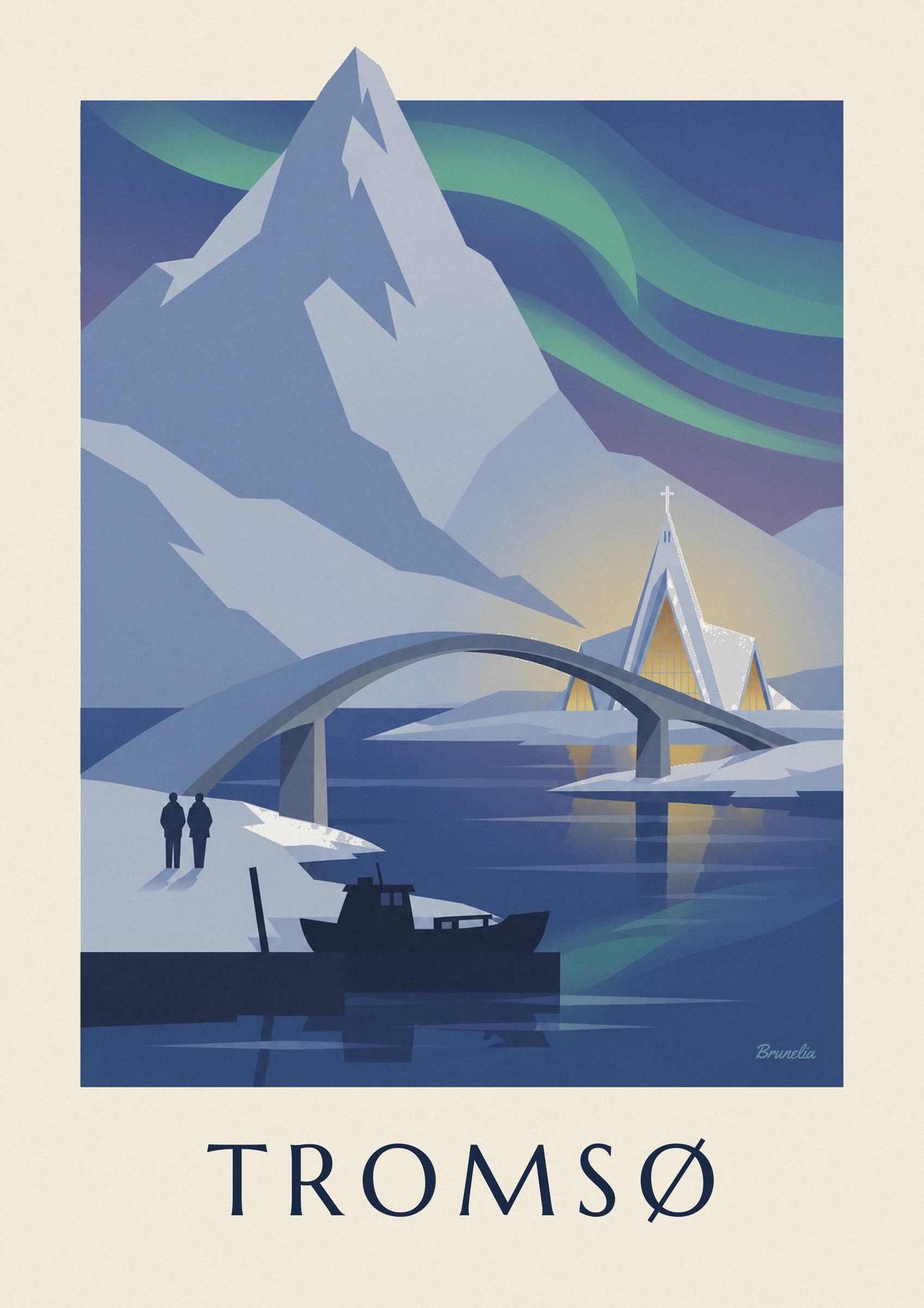 Affiche Tromsø porte de l'Arctique et aurores boréales : détail en gros plan