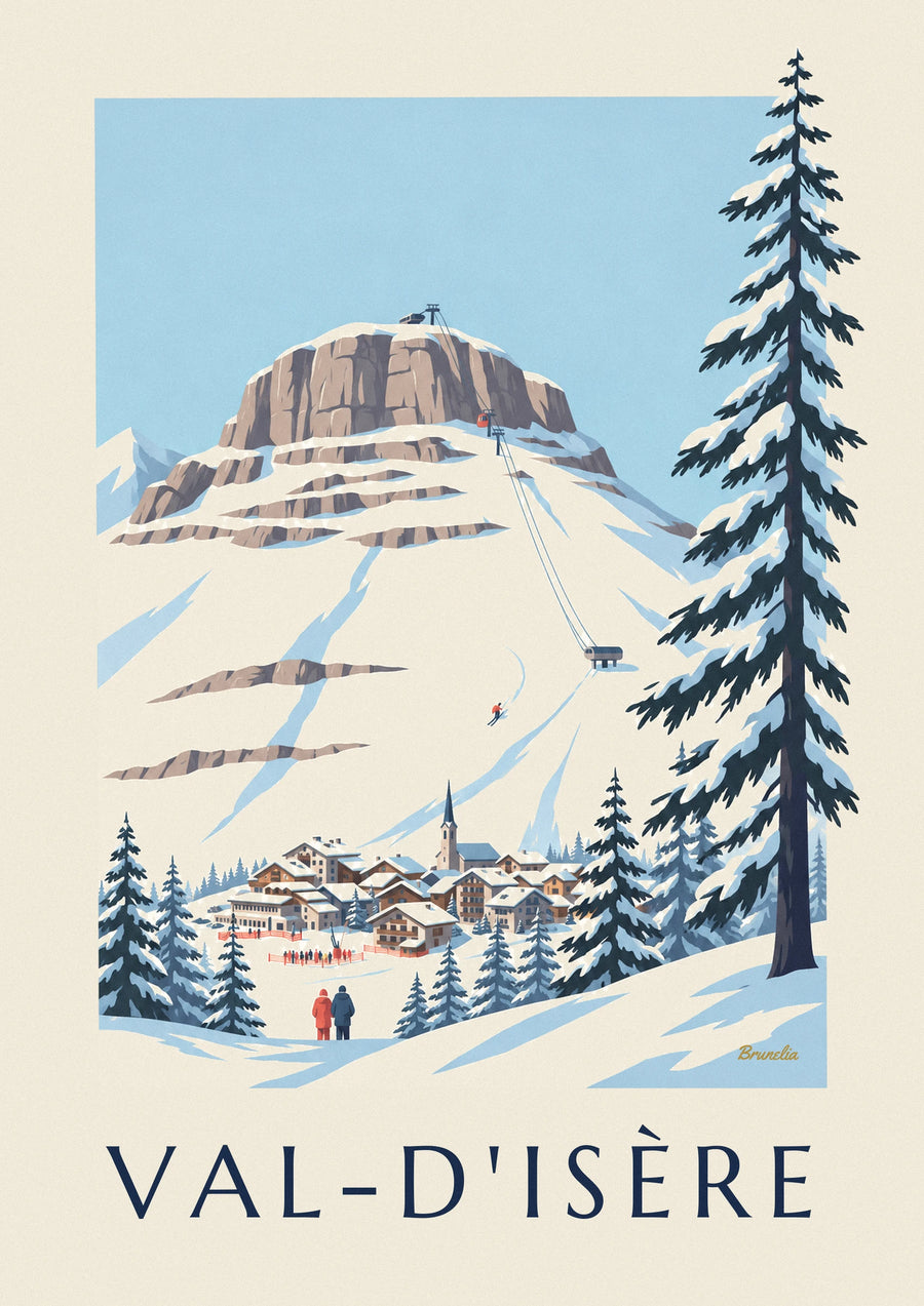 Bellevarde face and Olympic downhill in Val-d’Isère poster