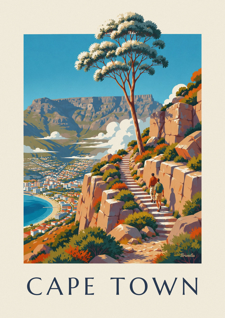 Poster Wanderung auf den Tafelberg in Kapstadt