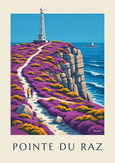 Poster of the coastal path at the Pointe du Raz in Brittany: the full poster