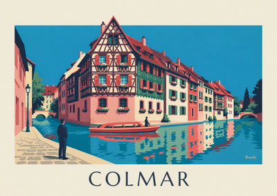 Poster Fachwerkhäuser am Kanal in Colmar: das ganze Poster